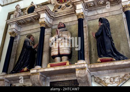 Monument de Kemp, église St. Mary's, Preston-on-Stour, Warwickshire, Angleterre, ROYAUME-UNI Banque D'Images