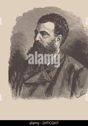 Portrait du compositeur Prince Juri Nikolayevitch Golitsyn (1823-1872), 1870. Collection privée. Banque D'Images