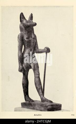 Anubis ou Inpu, Anpu dans l'Egyptien antique est le nom grec du dieu de la mort, la momification, l'embaumement, l'après-vie, les cimetières, Les tombes, et les sous-monde, dans la religion égyptienne ancienne, habituellement dépeint comme un canin ou un homme avec une tête canine. D'après le livre ' mythes et légendes : Egypte ancienne ' de Lewis Spence, publié Boston : D.D. Nickerson 1910 Banque D'Images
