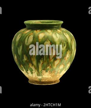 Pot en poterie Sancai (trois couleurs émaillées). Trouvé dans la Collection du Musée de Shanghai. Banque D'Images