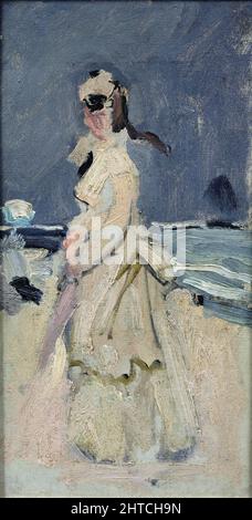 Camille sur la plage, 1870. Trouvé dans la Collection de la Mus&#xe9;e Marmottan Monet, Paris. Banque D'Images