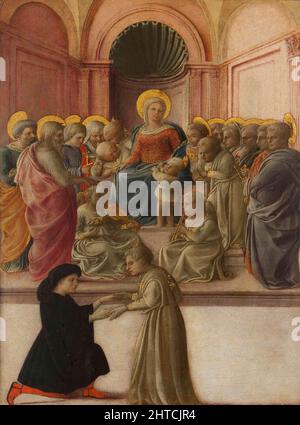 La Vierge à l'enfant avec les saints, les Anges et un dévot, vers 1432. Trouvé dans la Collection de la Fondazione Cini, Venezia. Banque D'Images