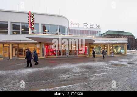 Auditorium de cinéma bio Rex à Helsinki, Finlande. Banque D'Images