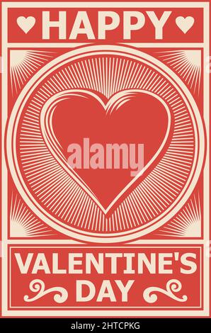 Illustration vectorielle de l'affiche de la Saint-Valentin Illustration de Vecteur