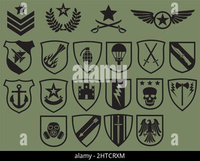 Illustration vectorielle des symboles militaires Illustration de Vecteur