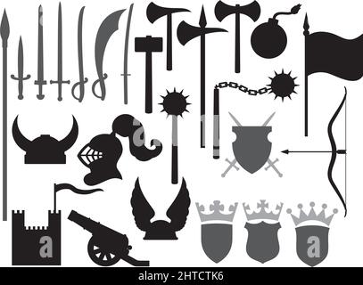 Illustration vectorielle des icônes militaires Illustration de Vecteur