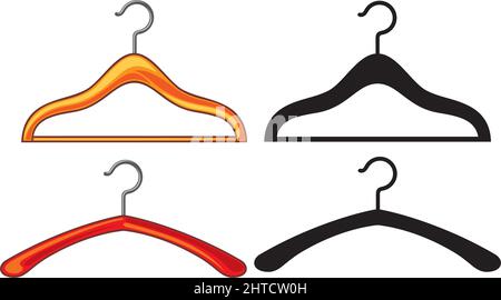 Collection de cintres de vêtements illustration vectorielle Illustration de Vecteur