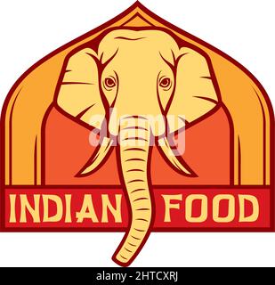 Illustration vectorielle de l'étiquette alimentaire indienne (design) Illustration de Vecteur