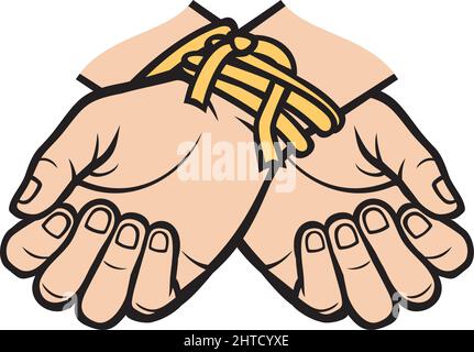 Illustration vectorielle mains liées Illustration de Vecteur