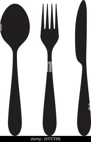 Illustration du vecteur couteau, fourchette et cuillère Illustration de Vecteur