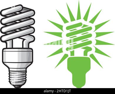 Illustration vectorielle d'ampoule à économie d'énergie Illustration de Vecteur