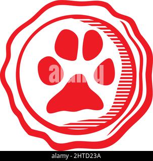 Icône de signe de patte d'animal (tampon en caoutchouc avec empreinte de chien). Illustration vectorielle. Illustration de Vecteur
