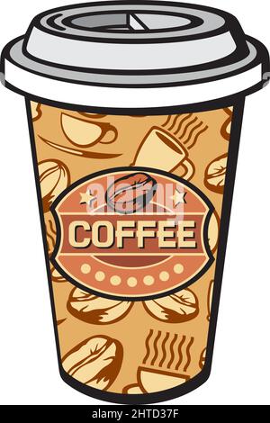Illustration du vecteur de café pour une tasse de papier à retirer Illustration de Vecteur