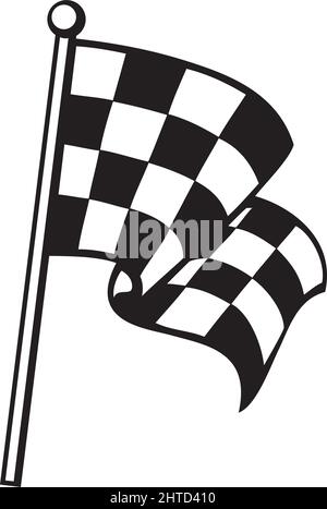 Illustration du vecteur drapeau à damier de course Illustration de Vecteur