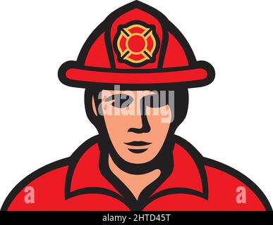 Pompier en illustration vectorielle uniforme (pompier) Illustration de Vecteur