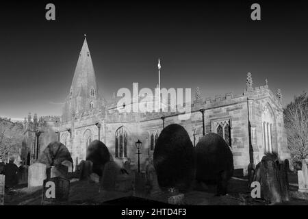 St Peters Church, espoir, village, Derbyshire Peak District National Park, Angleterre, RU Banque D'Images