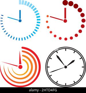 Illustration vectorielle des icônes d'horloge Illustration de Vecteur