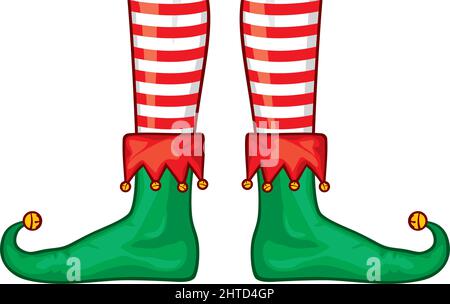 Dessin animé de Noël Elfs jambes illustration vectorielle Illustration de Vecteur