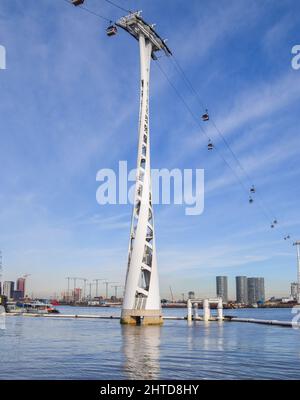 Téléphérique Emirates Air Line, Londres, Royaume-Uni. Banque D'Images