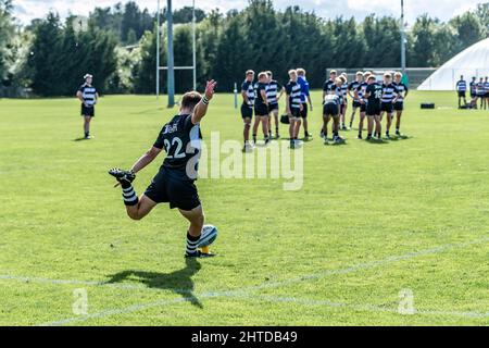 Newcastle Falcons contre Leicestershire Tigers de moins de 18 ans à Oval Park Training Ground Leicester. Banque D'Images