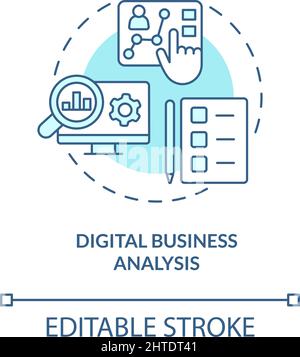 Icône de concept turquoise d'analyse commerciale numérique Illustration de Vecteur