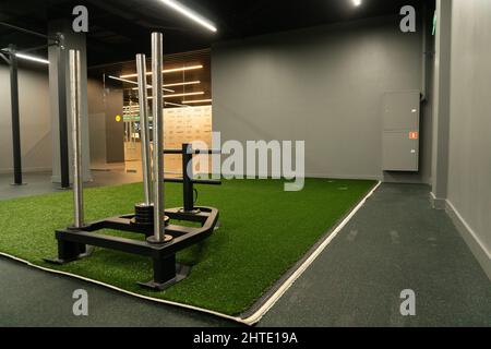 salle d'entraînement sport de tige de traîneau, de la force de santé de l'équipement actif et de sport, centre de sian. Intérieur, Banque D'Images