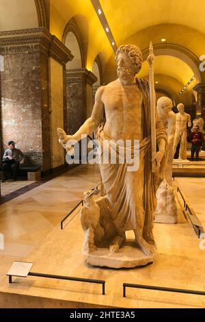 Statue de Zeus au musée du Louvre à Paris, France. Banque D'Images