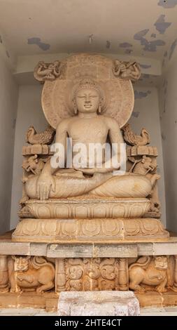 Sculpture dans les grottes d'Udayagiri et de Khandagiri près de la ville de Bhubaneswar à Odisha, en Inde Banque D'Images