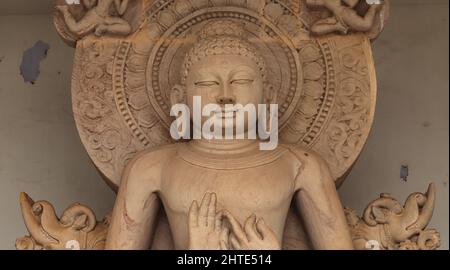 Sculpture dans les grottes d'Udayagiri et de Khandagiri près de la ville de Bhubaneswar à Odisha, en Inde Banque D'Images