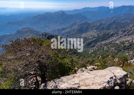 Mirador del Mont Caro, point de vue du Mont Caro, Baix Ebre, Tarragone, Catalogne, Espagne. Banque D'Images