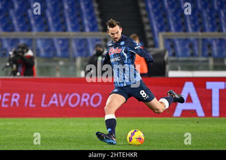 Fabian Ruiz (SSC Napoli) lors de la Ligue italienne de championnat de football, Un match de 2021/2022 entre SS Lazio contre SSC Napoli au stade Olimpic de Rome, le 27 février 2022. Banque D'Images