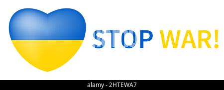 Arrêter la guerre en Ukraine. Pas de concept de guerre. Illustration vectorielle Banque D'Images
