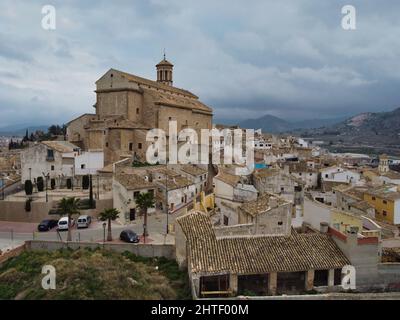 La ville de Cehegin, Murcie, Espagne par une journée nuageux Banque D'Images