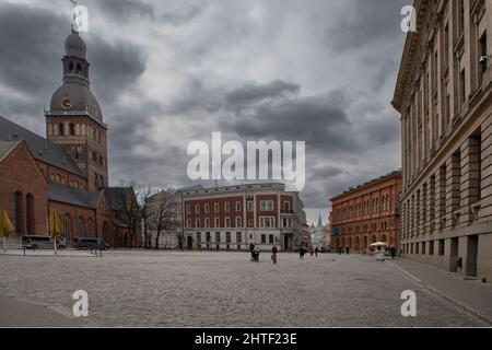 Doma Square, Riga, Lettonie, Europe de l'est Banque D'Images