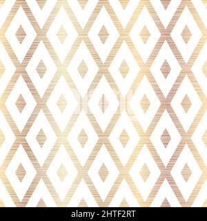 Motif à rayures et motif losange doré élégant sans couture Illustration de Vecteur