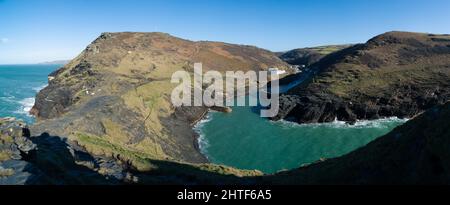 Image panoramique du Boscastle dans les Cornouailles Banque D'Images