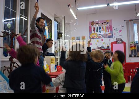 Rome, Italie 27/11/2008: Activités amusantes pour les enfants d'âge préscolaire, Centre Pitigliani. ©Andrea Sabbadini Banque D'Images