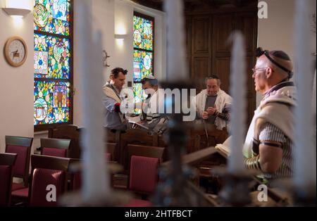 Rome, Italie 30/11/2008: Prière dans la Synagogue de la Jeunesse, Ile Tibre. ©Andrea Sabbadini Banque D'Images