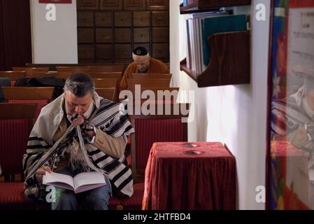 Rome, Italie 30/11/2008: Prière dans la Synagogue de la Jeunesse, Ile Tibre. ©Andrea Sabbadini Banque D'Images