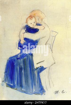 Mary Cassatt (1843-1826) - mère enfant C 1889 Banque D'Images