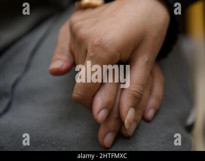 Riddhi Deb, étudiant en médecine à la National Pirogov Medical University Vinnytsia en Ukraine, a réussi à rentrer chez lui en toute sécurité au milieu des violences en Ukraine. Tripura, Inde. Banque D'Images