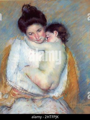 Mary Cassatt (1843-1826) - mère enfant 3 C 1900 Banque D'Images