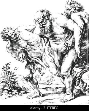 Peter Paul Rubens - Bacchus Silenus satyrs 1616 Banque D'Images