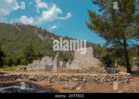 Ruines de la ville antique d'Olympos, ville antique grecque et romaine d'Olympos sur la voie de Lycia, province d'Antalya Banque D'Images