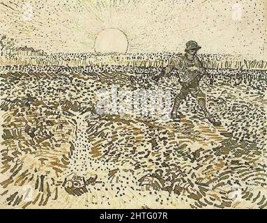 Vincent Van Gogh - Sower avec le soleil de 1888 Banque D'Images