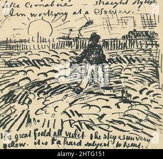 Vincent Van Gogh - Sower avec le soleil de mise en place 1888 1 1888 Banque D'Images