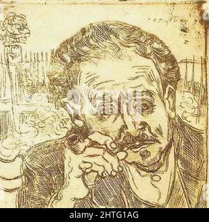 Vincent Van Gogh - Portrait Docteur Gachet Homme avec pipe 1890 Banque D'Images