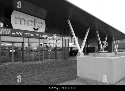 La nouvelle station de service d'autoroute Rugby sur l'autoroute M6 à Warwickshire Royaume-Uni Banque D'Images