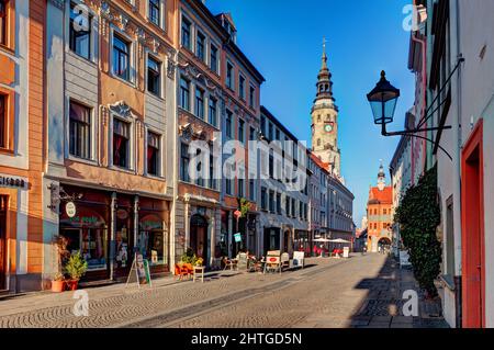 Vieille ville de Görlitz, centre-ville de Goerlitz Saxe, Allemagne de l'est Banque D'Images