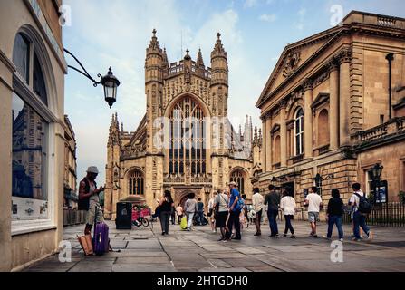 Bath Abbey Church of England Somerset, sud-ouest de l'Angleterre Banque D'Images